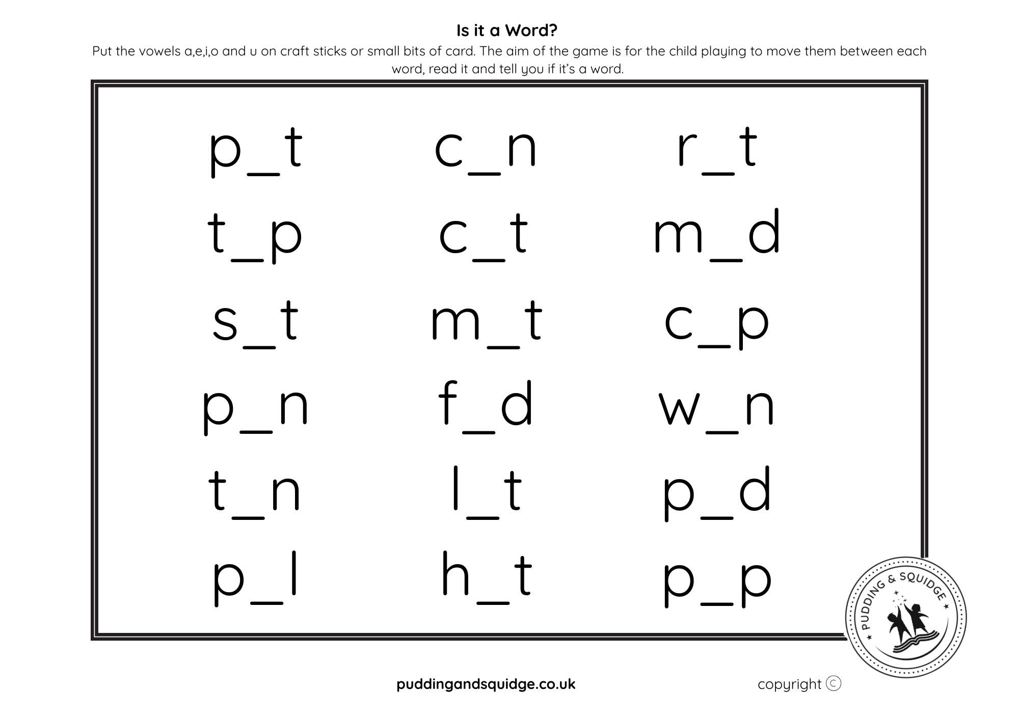 Is it a Word? – Pudding & Squidge
